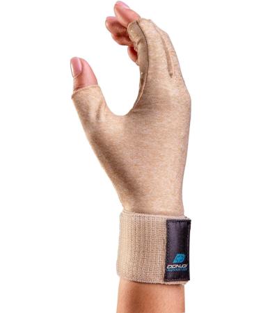 Buy DonJoy Advantage Fingerless Arthritis Gloves - Tan (Size S) | International Shipping Available - Buy Online on GoSupps.com