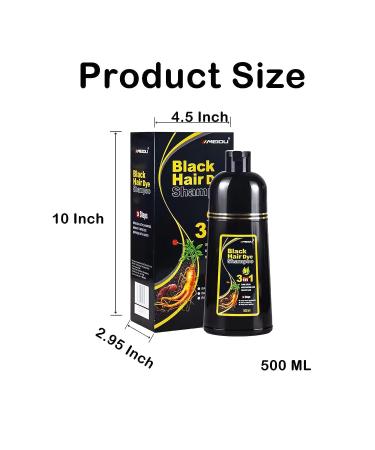 MEIDU Instant Black Hair Shampoo - 3 in 1 Hair Dye for Women and Men - Natural Black Hair Dye Shampoo - Hair Nourishing & Darkening - Instant Black Hair Color - Buy Online on GoSupps.com