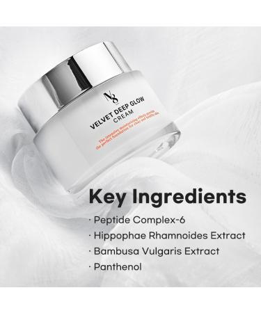 Buy NUMBER EIGHT Velvet Deep Glow Moisturizer Cream - Long-lasting Hydrating Formula for Dry Sensitive Skin - Korean Skincare for Men & Women (50ml) - International Shipping Available - Buy Online on GoSupps.com