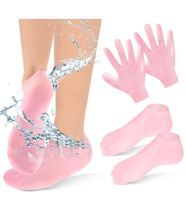 Sibba 2 Pairs Silicone Moisturizing Gloves and Socks Spa Gel Hydrating Gloves for Overnight Bedtime Heal Eczema Sleeping Lotion Hand Treatment Gloves Socks Repair Rough Cracked Dry Chapped Skin - Buy Online on GoSupps.com
