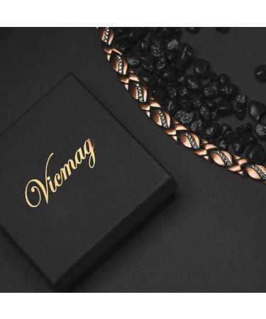 Vicmag Copper Magnetic Bracelet & Ring for Women - 3500 Gauss Magnet Jewelry Set with Adjust Tool - Crystal Flower Design - Gift for Joint Health - Buy Online on GoSupps.com