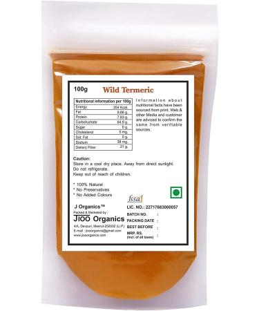 Jioo Organics Wild Turmeric Powder | Amba Haldi | Jungli Haldi | Kasturi Manjal 100gm - Buy Online on GoSupps.com