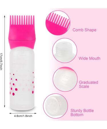 3 Pack Root Comb Applicator Bottle 6 Ounce Oil Applicators for Hair Dye Plastic Squeeze Bottle Applicator Brush with Graduated Scale Hairdressing Coloring Styling Tool - Buy Online on GoSupps.com