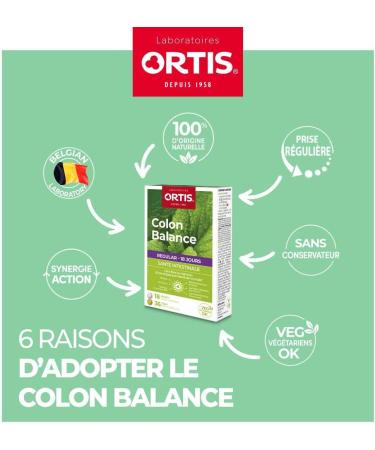 Ortis - Colon Balance Regular 54 Tablets - Food Supplement to Remedy Bloating and Flatulence - Intestinal Health - 100% Natural Lemon Balm - Buy Online on GoSupps.com