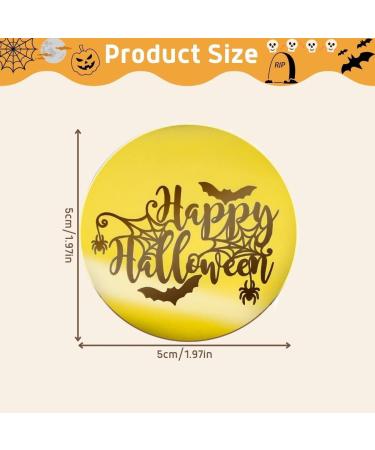 Crethinkaty 10 Pieces Happy Halloween Bat Cupcake Toppers Round Mirror Engraved Acrylic Cake Topper Cupcake Decorations for Halloween Party (Gold) Happy Halloween Bat(Gold) - Buy Online on GoSupps.com
