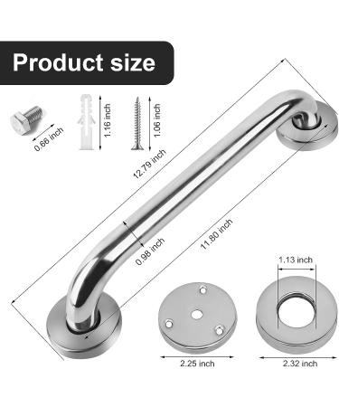 2 Pack 12 Inch Shower Grab Bars  LONVICHTT Stainless Steel Shower Handle  Bathroom Safety Bars  Elderly  Pregnant  Handicap Senior Assist Bath Handle - Buy Online on GoSupps.com