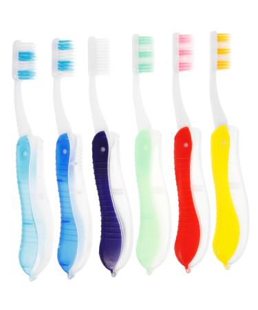 Beavorty 6st collapsible toothbrush brush storage brush upwarming practical travel toothbrush disposable toothbrush professional toothbrush clean supply portable sleeves travel
