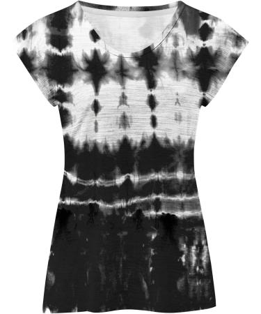 Short Sleeve T Shirts Clothing Woman T-Shirt Casual Black Clothing Top Women's Floral Pattern for Women Crop Tops Shirt Shirts Top Women's Summer Tank Top 4-black M - Buy Online on GoSupps.com