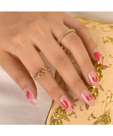 Shop Sethexy Pink Coffin Ballerina False Nails Glossy 24pcs Acrylic Nail Tips with Glue for Women & Girls - Buy Online on GoSupps.com