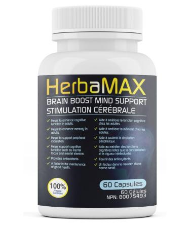 HerbaMAX - Brain Boost Mind Support - 60 capsules (NPN 80075493)