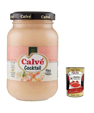 Italian Gourmet E.R. Calv Salsa Cocktail Set - Tomato Flavour - Ideal for Shrimp Shrimp and Salad - 225ml + Polpa Italian Gourmet 400g