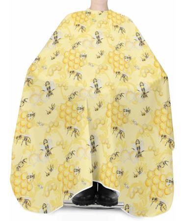 Yellow Bee Barber Cape - Stylish Hair Cutting Cape for All Ages | 55x63 Inch Adjustable Hairdressing Accessory - Buy Online on GoSupps.com