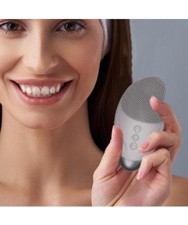 Face Cleansing Brush Soft Silicone Electric Exfoliator - Vibrating Waterproof Rechargeable Simple Skin Care Tools for Enhances Absorption of Facial Skin Care Products Gray (English) - Buy Online on GoSupps.com