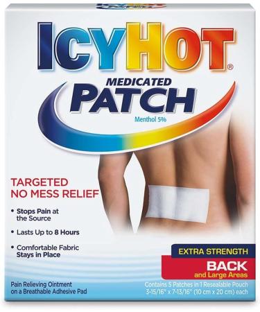Icy Hot Extra Strength Large Medicated Patch - 5 Count - Buy Online on GoSupps.com