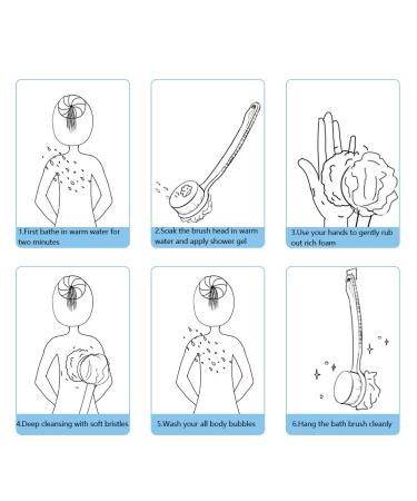 Buy 2-in-1 Back Brush & Shower Sponge - Soft Bristle Body Brush for Men & Women - Blue - International Shipping Available - Buy Online on GoSupps.com