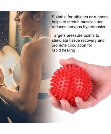 Spiky Massage Ball - Durable Plastic Fitness Roller | Portable Body Relax Tool (Red 7.5 cm) - Buy Online on GoSupps.com