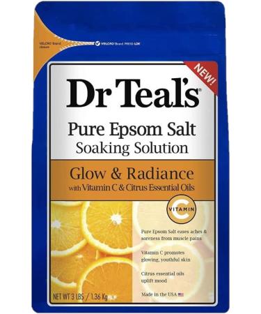 Dr. Teal's Vitamin C & Citrus Bath Gift Set - Body Wash, Epsom Salt Soak, Foaming Bath - 106oz - Replenish Skin & Muscles - Buy Online on GoSupps.com