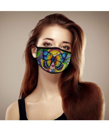 Yliquor Mouth Covering For Protection Butterfly Design Printed Anti-Face Dust Washable Earloop Cotton Cloth Dust Face Bandanas (Green 1 PC) - Buy Online on GoSupps.com
