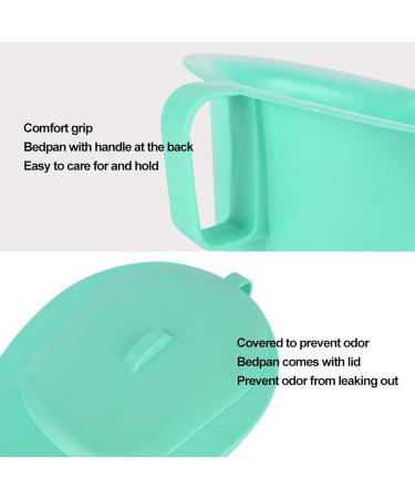NEDLON 2pack Bedpan with Sealing Cover No Spill Or Splash Design Portable Potty Plastics Bed Pan for Bedridden Patients Elderly Females Green - Buy Online on GoSupps.com