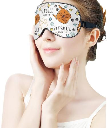 Pitbull Dog Breed Collection Sleep Mask Adjustable Women s Eye Shades with Elastic Strap Perfect for Travel & Relaxation - Buy Online on GoSupps.com