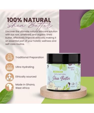 100% Natural African Shea Butter - Organic Pre-Softened Raw Unrefined Pure from Ghana for Skin & Hair - 8 oz - Buy Online on GoSupps.com