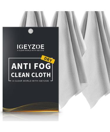 3 Pack Dry Anti Fog Cloth - Antifogging Cloth for Coated Eyeglasses with Masks Microfiber Cleaning Cloth Lens Wipe for Glasses Screen Goggles Reusable and Portable