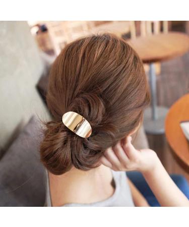10 Pcs Gold Metal Elastic Hair Bands for Women - Hair Ties Ponytail Holder Set - Buy Online on GoSupps.com