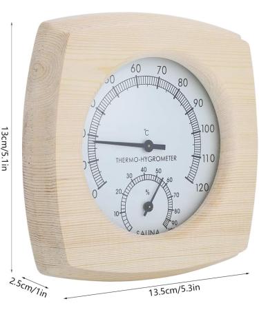Psytfei Sauna Thermometer Hygrometer - Premium Wooden Thermo Hygrometer for Sauna Room & Bathroom Accessories - Buy Online on GoSupps.com