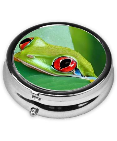 Tree Frog Baby Mini Round Pill Box | 3 Compartment Travel Pill Organizer | Portable Medicine Case for Home & Office - Buy Online on GoSupps.com