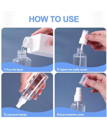 Hanyousheng 4Pcs 1.69oz Mini Spray Bottles for Travel & Skincare - Set of 4 Travel Size Mist Bottles for Makeup and Cleaning - Buy Online on GoSupps.com