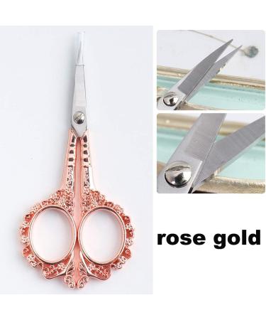 AKOAK Vintage Plum Style Scissors - Elegant European Design, Multi-Functional Stainless Steel Nail Scissors in Rose Gold - 1 Pack - Buy Online on GoSupps.com