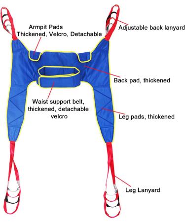 Transfer Nursing Sling 180 Kg Load Capacity Lift Toileting Sling - Full Body Disabled Lifting Harness for Elderly Lifter with Divided Leg Sling Large - Buy Online on GoSupps.com