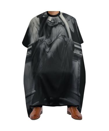 Angel Monuments Gothic Mysticism Greek Professional Barber Cape Polyester Hair Cutting Salon Cape Water Stain Resistant Apron Cutting Hair Beard Hairdressing Cape Anti-Static Haircut 56.7 66.9 Inch (1