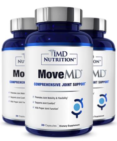 1MD Nutrition MoveMD - Joint Health Supplement - Doctor Formulated | with Collagen Astaxanthin and More | 30 Capsules (3-Pack) 30 Count (Pack of 3)