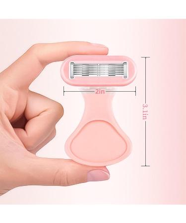 Women's Travel Razor Kit - Portable 5-Blade Mini Razor with Case & 4 Refills | Outdoor Shaving Essentials in Pale Pink - Buy Online on GoSupps.com