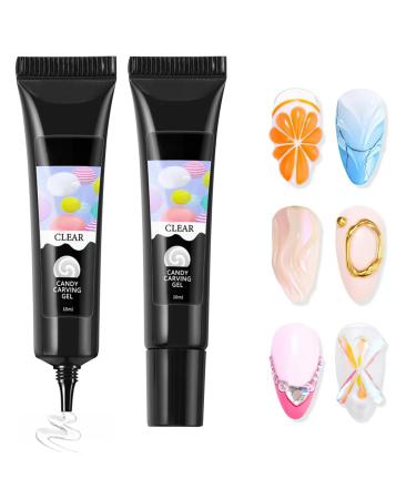 2 x 3D Gel Nail Art 3D Gel Nail Sculpture Transparent Gel for Nail Art Gel Molding DIY Nail Polish Gel Nail Polish DIY N