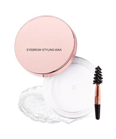 MEITREND Transparent eyebrow wax for styling quick drying waterproof instant eyebrow styling wax natural finish eyebrow gel brush included for all hair colors and skin tones 7 g