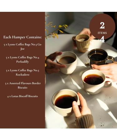 Gift Harbour Lyons Coffee & Biscuit Hamper - Coffee Gift Hamper Basket Coffee Gift Set Food Hamper Gifts for Women & Men with Assorted Shortbread Border Biscuits and Caramel Lotus Biscoff Biscuits - Buy Online on GoSupps.com