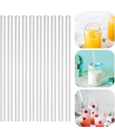 MonkeyJack 10 Pieces Reusable Clear Hard Plastic Drinking Straws+1 Piece Cleaning Brush for Mason Jar and Tumblers Home Party Tableware - Buy Online on GoSupps.com