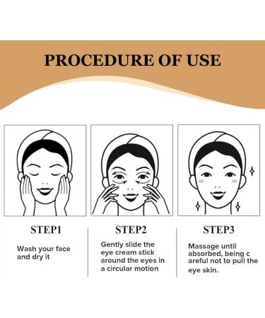 WAWJ Turmeric & Retinol Eye Cream Stick Eye Bag Stick Under Eye Balm Stick Use for Moisturizing & Brightening Melanin Eye Cream - Buy Online on GoSupps.com