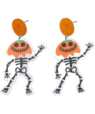 Feyley Halloween Cartoon Acrylic Earrings - Ghost Pumpkin Skull Dangle Jewelry Gift for Women & Girls | International Shipping - Buy Online on GoSupps.com