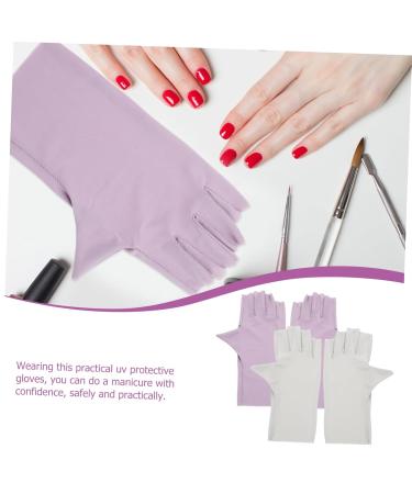 minkissy 2 Pairs Pink Gloves Nail Art Uv Gloves Manicure Uv Gloves Uv Nail Gloves Nail Art Accessory Sun Protection Gloves Uv Protection Gloves Nail Uv Gloves Nylon Gel - Buy Online on GoSupps.com