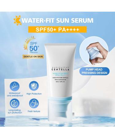 Allony Madagascar Centella Sunscreen Facial Sunscreen SPF 50 Hydrating and Light Suntan Lotion Dry and Non-greasy Waterproof and Sweatproof(50ml) - Buy Online on GoSupps.com