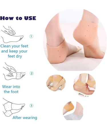 Gel Heel Cups for Heel Pain Relief | Cushions for Plantar Fasciitis Tendinitis & Cracked Heels | Unisex Heel Protectors in Beige - Buy Online on GoSupps.com