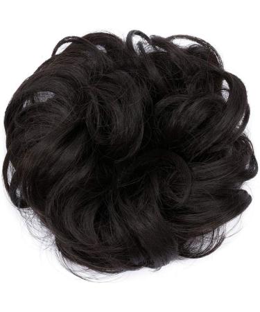 Women Messy Hair Scrunchy Scrunchie Bun Up Do Hair Piece Hair Ribbon Ponytail Hair Extensions Wavy Messy Dark Brown - Buy Online on GoSupps.com