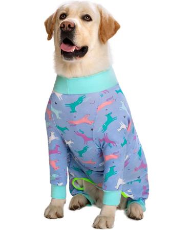 Rehabilitation Suit for Medium & Large Dogs - Breathable Full-Body Pajamas | Post-Operation Skin Protection & Cone Collar Alternative - Size 36 Purple - Buy Online on GoSupps.com
