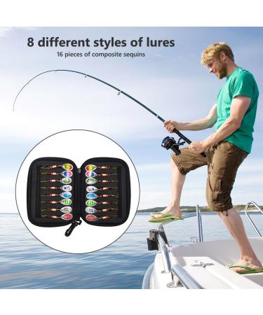 AEUZWR Fishing Lures Set - 16 Pieces Spinner Set for Pike Zander Perch & Trout with Carrying Bag | International Shipping Available - Buy Online on GoSupps.com