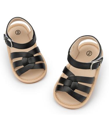 Sonsage Baby Bowknot Sandals - Newborn Infant Summer Shoes 12-18 Months (Black) - Buy Online on GoSupps.com