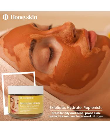 Honeyskin Bentonite Clay Face Mask with Manuka Honey - Gentle Exfoliator for Acne Prone & Dry Skin - Hydrating Facial Mask w/ Pore Minimizer - Deep Cleanser (3oz) - Buy Online on GoSupps.com