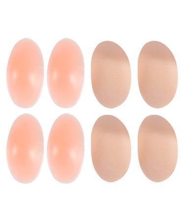 BUIFULSIC 4 pairs non-slip shoulder pads made of silicone shoulder protectors suit shoulder pad silicone shoulder amplifier structures Miss Pure pebble gel non-slip mat 13x8x2.5cm